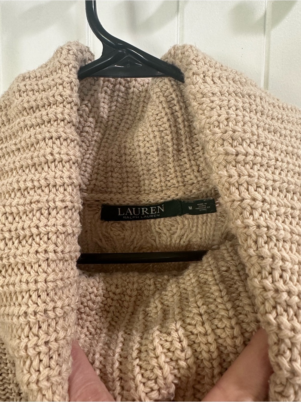Lauren Ralph Lauren Cable Knit Cowlneck Sweater - Cream - Picture 3 of 5